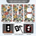 thumbnail image 3 of Yayeee Duplex Wall Plate 1-Gang 4.5"x2.7" Home Receptacle Light Switch Decorative Outlet Cover, Black Flowers Pattern, 3 of 7