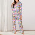 thumbnail image 2 of Fotbe Colorful Cow Skin Pattern Long Sleeve Pajama Set for Women,Sleepwear Set,2-piece Loungewear Set,Soft PJs Comfy Nightwear with Pockets -Large, 2 of 7