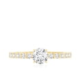 thumbnail image 5 of Rosec Jewels Round Shape Moissanite Solitaire Engagement Ring with Side Stones - D-VS1 Quality, 10K Yellow Gold, US 10.50, 5 of 9