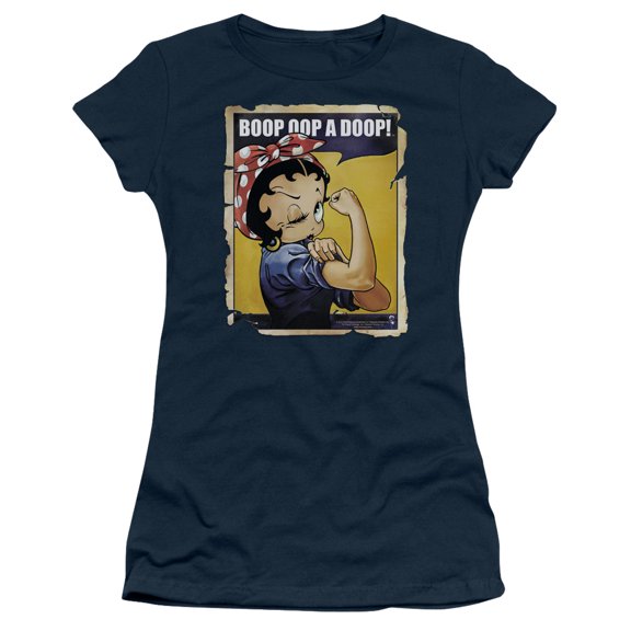 Betty Boop Power S/S Junior Women's T-Shirt Sheer Navy