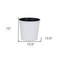 thumbnail image 2 of 11" White Recycled Plastic Indoor Outdoor Round Pot Planter, 2 of 5