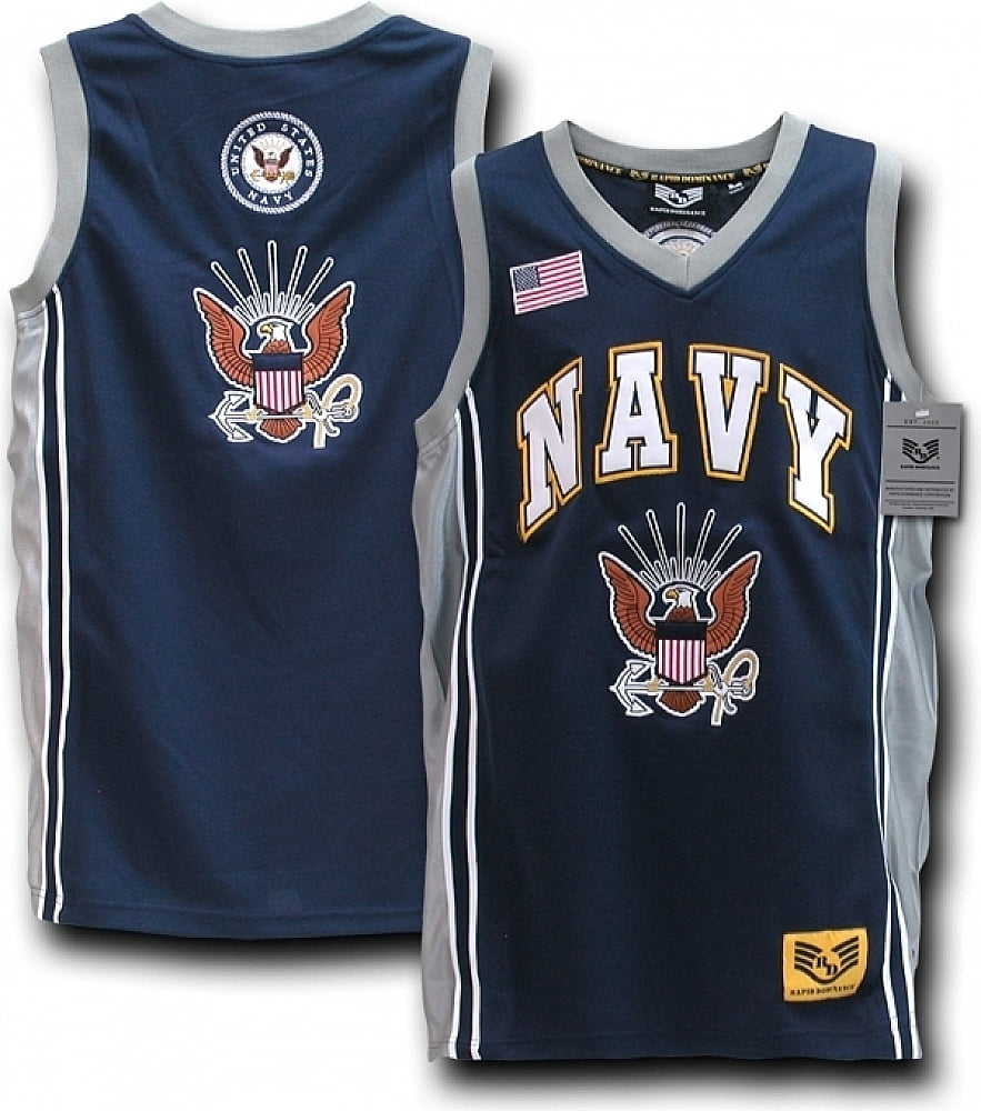 RapDom US Navy Eagle Logo Mens Basketball Jersey [Navy Blue M