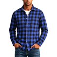 thumbnail image 6 of TRUNZI Mens Plaid Long Sleeve Button Down Shirts Regular Fit Work Office Suit Gingham Shirts with 2 Chest Pockets, 6 of 8