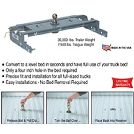 Hide Ball Gooseneck Hitch - B&W Hitches GNRK1197 Turnover Ball Gooseneck Hitch, Silver