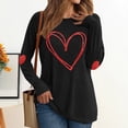 thumbnail image 2 of Valentine's Shirt for Womens Love Heart Tops Shirts Graphic Shirt Pullover Long Sleeve Plus Size Clothes, 2 of 4