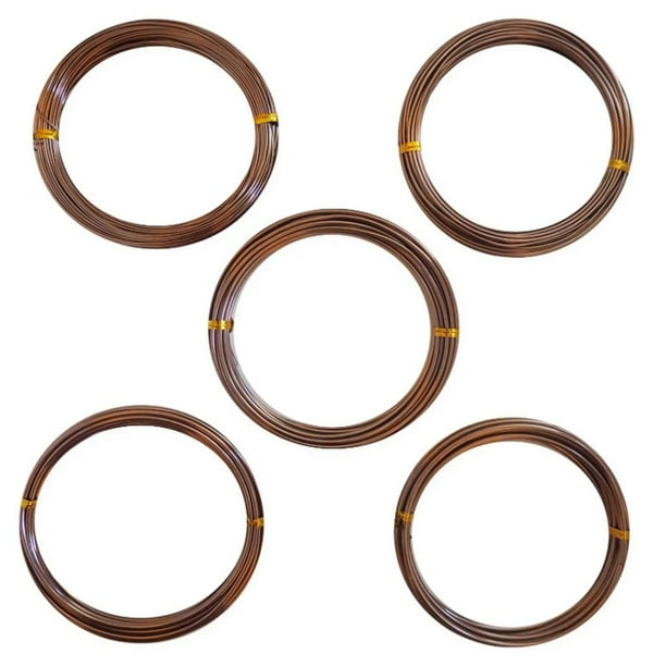 Toystoory 5 Unids 1.0mm 1.5mm 2.0mm 2.5mm 3.0mm Aluminio Anodizado Bonsai Entrenamiento Alambre Starter Set DIY Artesanías Bonsai Estereotipos Bronce Artesanía Toystoory HA017991-00