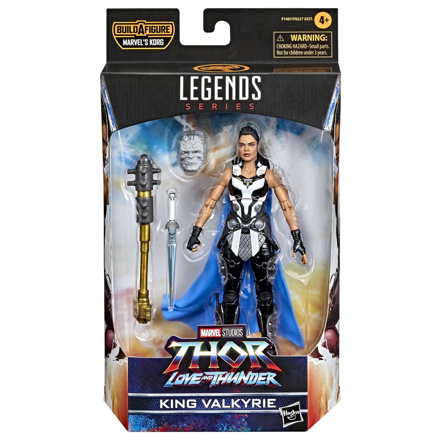 Marvel Legends Series Thor: Love and Thunder, figurine de collection King Valkyrie de 15 cm avec 1 accessoire et 2 pièces Build-a-Figure