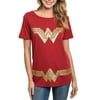 Women's Wonder Woman Costume T-Shirt DC Comics Superhero Tee Red