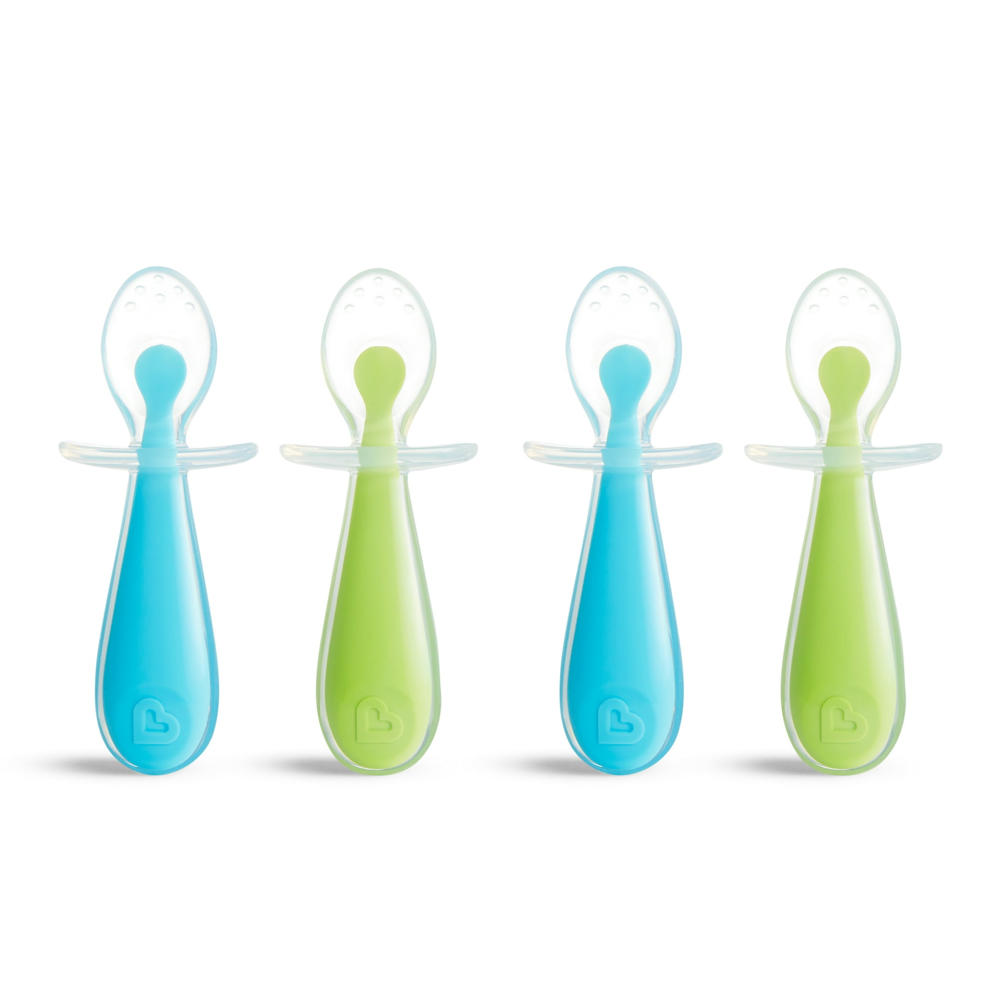 Munchkin® Gentle Scoop™ Silicone Training Infant Spoons, Blue/Green, Unisex, 4 Pack