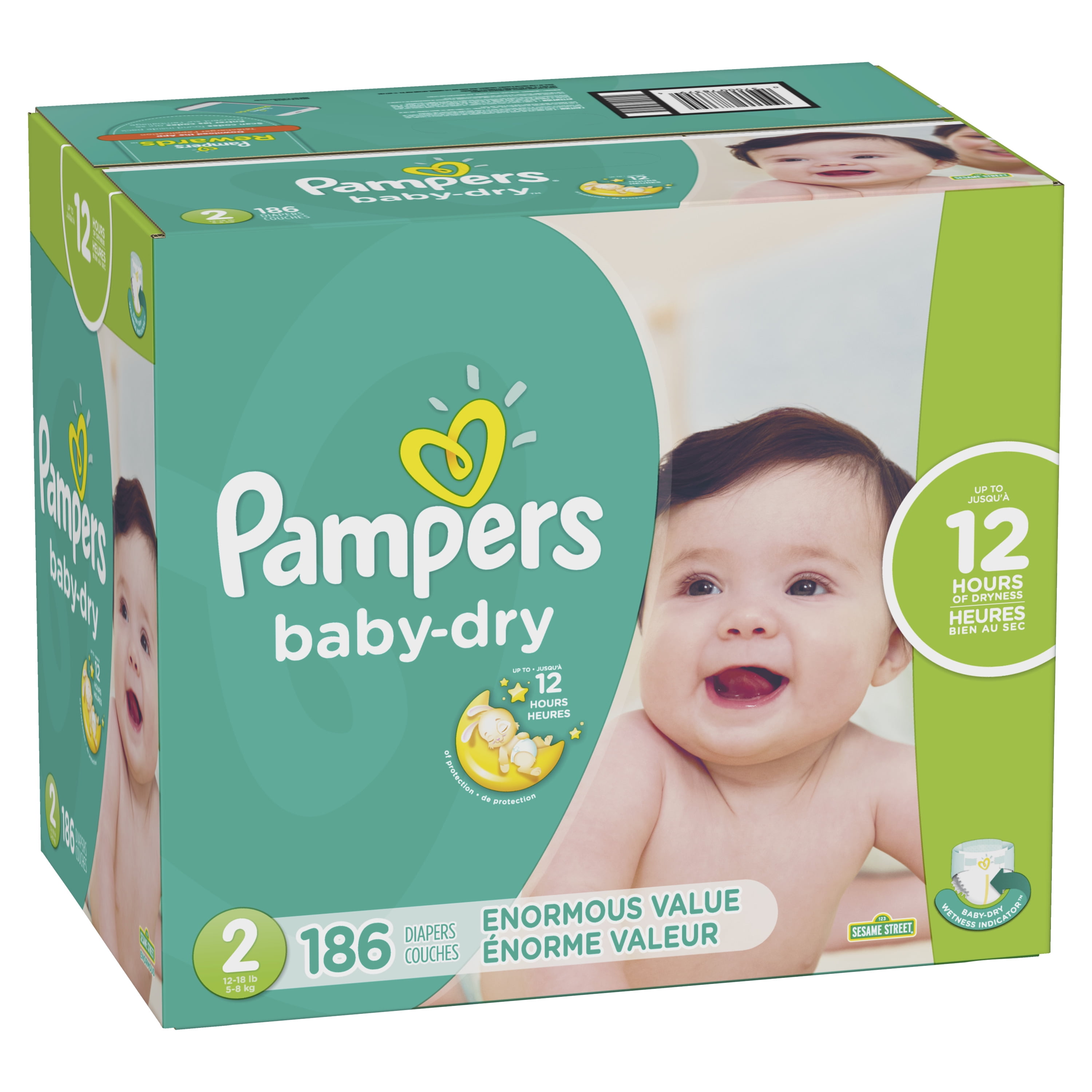 Pampers Baby Dry Diapers Enormous Pack Size 2 186ct BrickSeek