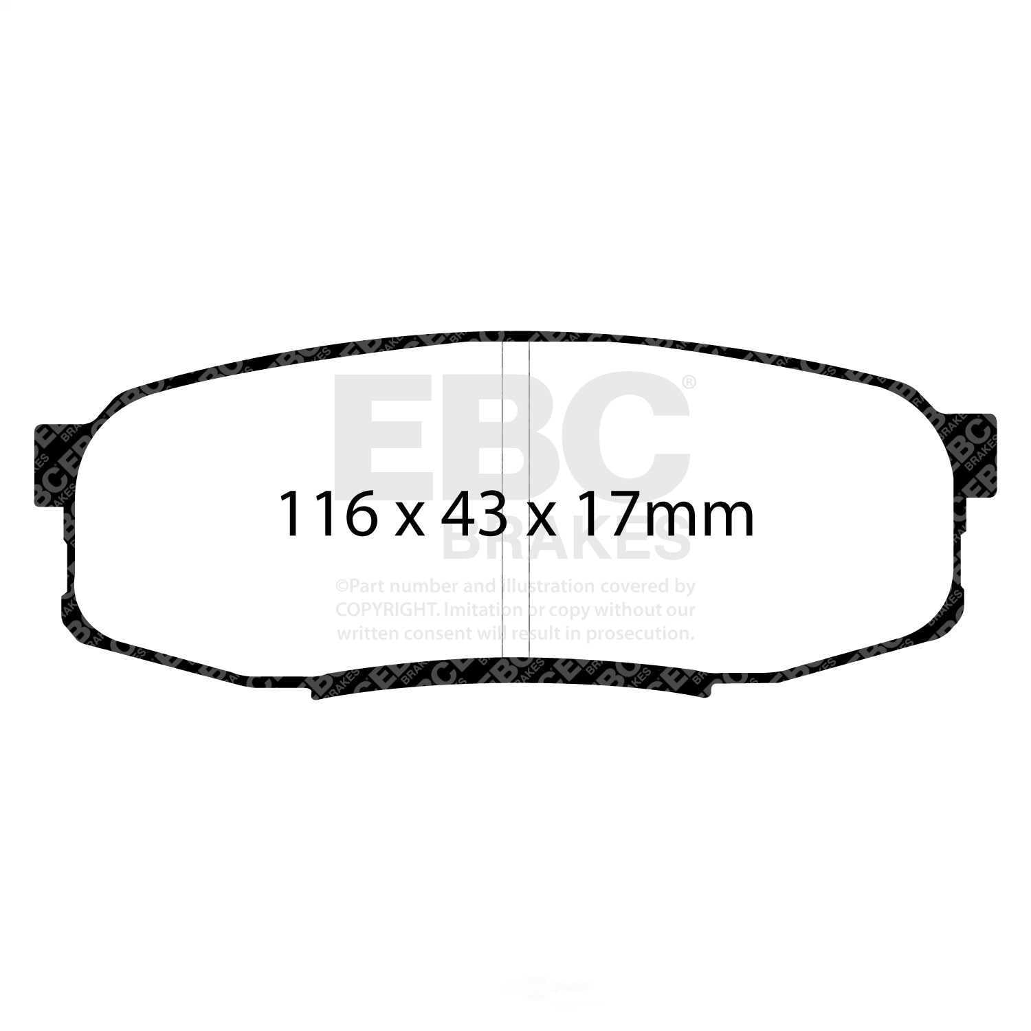 EBC 08+ Lexus LX570 5.7 Ultimax2 Rear Brake Pads Fits select: 2007-2021 TOYOTA TUNDRA, 2008-2022 TOYOTA SEQUOIA