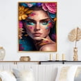 thumbnail image 2 of Designart Floral Sensual Woman Portrait III Floating Frame Wall Art, 2 of 5