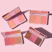 KimChi Chic Beauty Cheeky 3Some Blush Trio, 3 Powder Blush for Cheeks, Blendable Makeup Palette, 02 Apple Bottom Cheeks, 0.47 oz