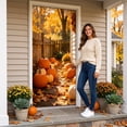 thumbnail image 4 of 72 x 35 Inch Happy Thanksgiving Banner Door Cover, Fall Harvest Themed Porch Sign, Large Front Door Wall Backdrop for Indoor Outdoor Party Decorations and Photo Booth Props, #02, 4 of 6