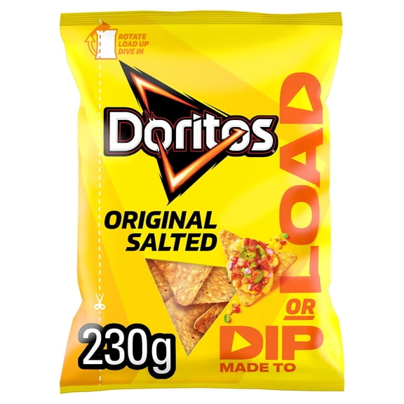 Doritos Dip or Load Original Salt Sharing Crisps 230g, Imported from Britain
