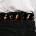 thumbnail image 4 of Grateful Dead Belt, Seatbelt Buckle Belt, Steal Your Face Lightning Bolt Repeat Black Rasta, 34 to 52 Inches, 4 of 9