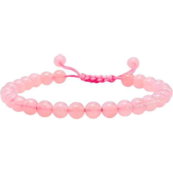 Rose Quartz Crystal Bracelet - 6mm Beaded Bracelet and Healing Stones