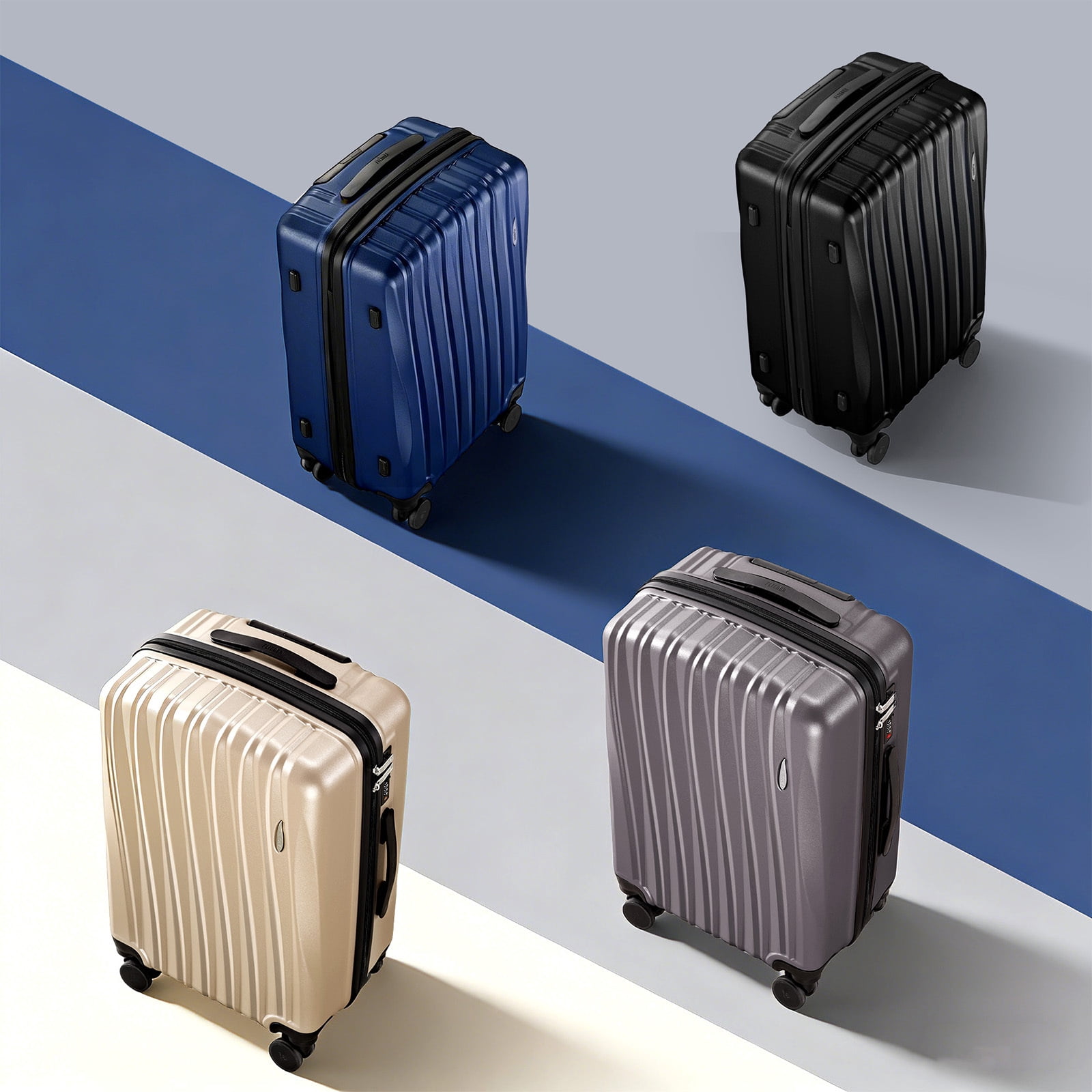 Gowill 3 Piece Hardside Luggage Set 27/23/19 inch Hardshell Lightweight Spinner Wheels Carry-on and Checked Suitcase.Black