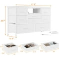 thumbnail image 3 of 8 Drawer Dresser TV Stand for 55" TV, Long Bedroom Dresser with Power Outlets & Adjustable LED Lights, Wide Media Console Table for Living Room, Entryway, Wood Top, Storage Organizer - White, 3 of 7
