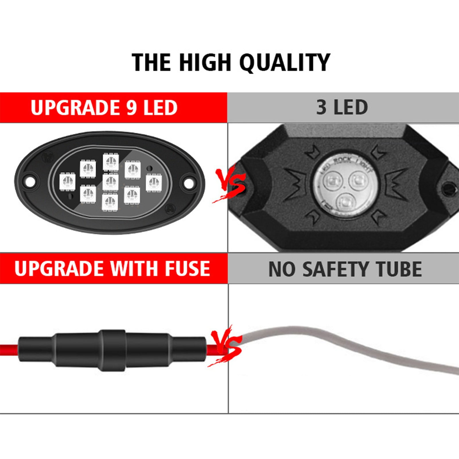RGB Car Chassis Light Kit, Bluetooth Remote Control Underglow Lights with Music Sync, Waterproof LED Pods for Truck SUV ATV UTV, Car Interior and Exterior Atmosphere Neon Lights Decoration