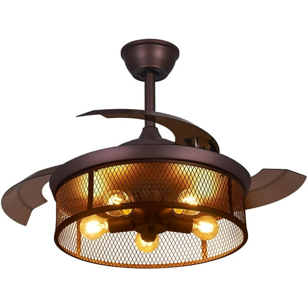 Kamileo Lighting Ceiling Fans 42 Industrial Fan With Lights Remote Control Farmhouse Caged Low Profile Light Kit For Kitchen Living Room Bedroom 5 E26 Base No Bulb Com - Small Caged Ceiling Fan No Light Kamileo Lighting Ceiling Fans 42 Industrial Fan With Lights Remote Control Farmhouse Caged Low Profile Light Kit For Kitchen Living Room Bedroom 5 E26 Base No Bulb Com - Small Caged Ceiling Fan No Light