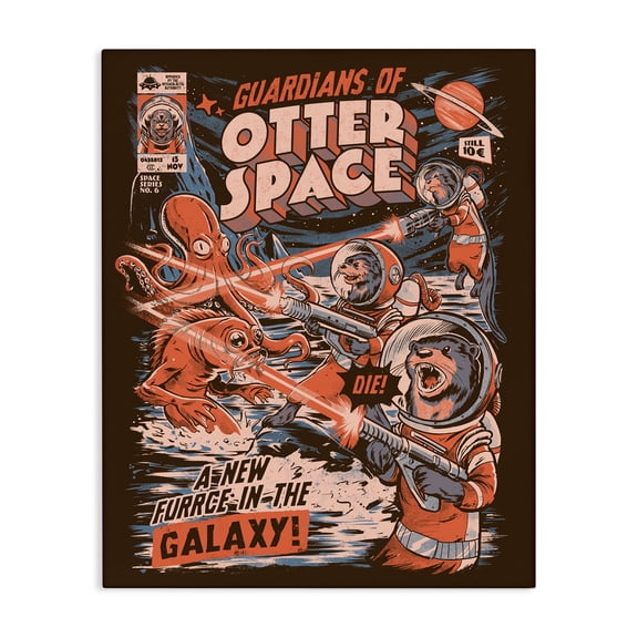 Stupell Industries Cottage Guardians Of Otter Space Retro Canvas Art, 16 x 20, by EduEly Designs