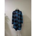 thumbnail image 4 of Puntoco New Long Sleeve Plaid Print Button Open Front Long Cardigan Ropa de abrigo Liquidación Puntoco Puntoco-1690, 4 of 4