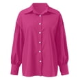 thumbnail image 6 of LIUJUNSHOP Womens Button Down Tunic Shirts Plus Size Long Puff Sleeve Peplum Tops Collared Blouses, 6 of 6