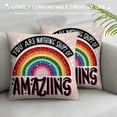 thumbnail image 3 of Wuche You are Nothing Short of Amazing Decorative Pillowcase Throw Pillow Cover, Motivational Encouragement Rainbow for Sofa Bed Room Home Bohemia Decor Multiple specifications, 3 of 5