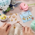 thumbnail image 3 of 12Pcs Alloy Enamel Sunflower Charms Locking Stitch Markers with Gold Tone 304 Stainless Steel Leverback Earring Findings Gold 4.4cm diy, 3 of 5