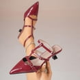 thumbnail image 2 of Women's Heeled Sandals for Women Trendy Pointed Toe Closed Toe Buckle Strap Kitten Heel Mules Comfortable Summer Dress Shoes Fashion Plus Size Black Sandals for Women, 2 of 10