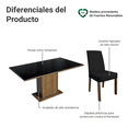 thumbnail image 4 of Juego de Comedor Mesa de Vidrio y 6 Sillas Madesa Oxford Marrón/Negro 07, 4 of 9