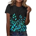 thumbnail image 1 of Tops de Ajuste Suelto para las Mujeres Sudadera Casual Impresa Manga Corta Cuello Redondo Superior, Poliéster, 1 of 5