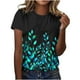 thumbnail image 1 of Tops de Ajuste Suelto para las Mujeres Sudadera Casual Impresa Manga Corta Cuello Redondo Superior, Poliéster, 1 of 5