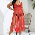 thumbnail image 3 of Xuyuer Plus Size Beach Swimsuit Cover Up Women Crochet Bikini Coverups Summer Pool Swimwear Tassel Dress, 3 of 5