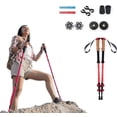 thumbnail image 1 of Yatta Life Adventure Pro Bâtons de Randonnée pour la Randonnée, Bâtons de Marche pour le Voyage avec Prise en Liège, Rouge, 1 of 7