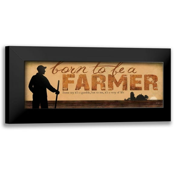 Rae, Marla 14x7 Black Modern Framed Museum Art Print Titled - Born to be a Farmer
