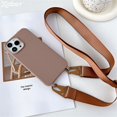 thumbnail image 2 of Funda de silicona mate con correa de collar cruzado para iPhone, 15, 14 Pro Max, 11, 12, 13 Mini, XR, X, XS, 7, 8 Plus, SE, cubierta a prueba de golpes, 2 of 4
