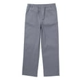 thumbnail image 2 of ZDHoor Boys Uniform Formal Dress Pants Straight-fit Chino Pants Elastic Waistband Pull On School Trousers Grey 16, 2 of 3