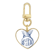 thumbnail image 1 of Blue Football Championship Medal Gold Heart Keychain Metal Keyring Holder, 1 of 3