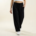thumbnail image 6 of Njagoc3 Palazzo Pants for Women Casual Drawstring High Waisted Lounge Pants Fitted Wide Leg Trousers with Pockets, 6 of 6