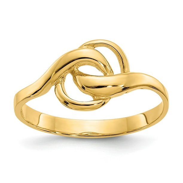 AA Jewels - Solid 14k Yellow Gold Free Form Ring Band Size 7.5 ...
