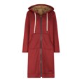 thumbnail image 5 of MIUOWANP Hoodies For Women Zip Up Knee Length Tunic Fashion Sweatshirts Casual Long Sleeve Comfy Fall Hooded Jackets With Pocket Red M, 5 of 5
