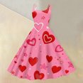 thumbnail image 2 of LWavelet 2026 Valentine's Half Sleeve Wrap Dress, Women's Love Heart Rose Print Flowy A Line Casual Sundresses Hot Pink 2XL, 2 of 4