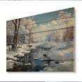 thumbnail image 2 of Designart "Serene Snowy Winter I" Landscapes Print on Natural Pine Wood, 2 of 5