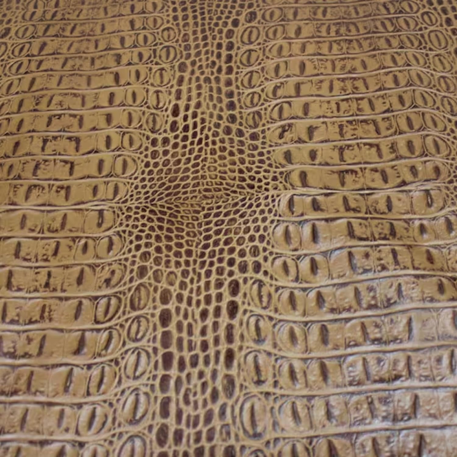 ArtisanCowhides Genuine Crocodile Embossed Cowhide Leather for Crafts – Tan 40 Sq ft - 2.5-3.0 oz