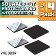 3in Square Felt Furniture Pads Heavy Duty Adhesive Protects Floors