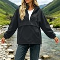thumbnail image 5 of gbyLJF Womens Windbreaker Jacket Quarter Zip Hooded Pullover Waterproof Rain Jackets for Outdoor Hiking Running, 5 of 9