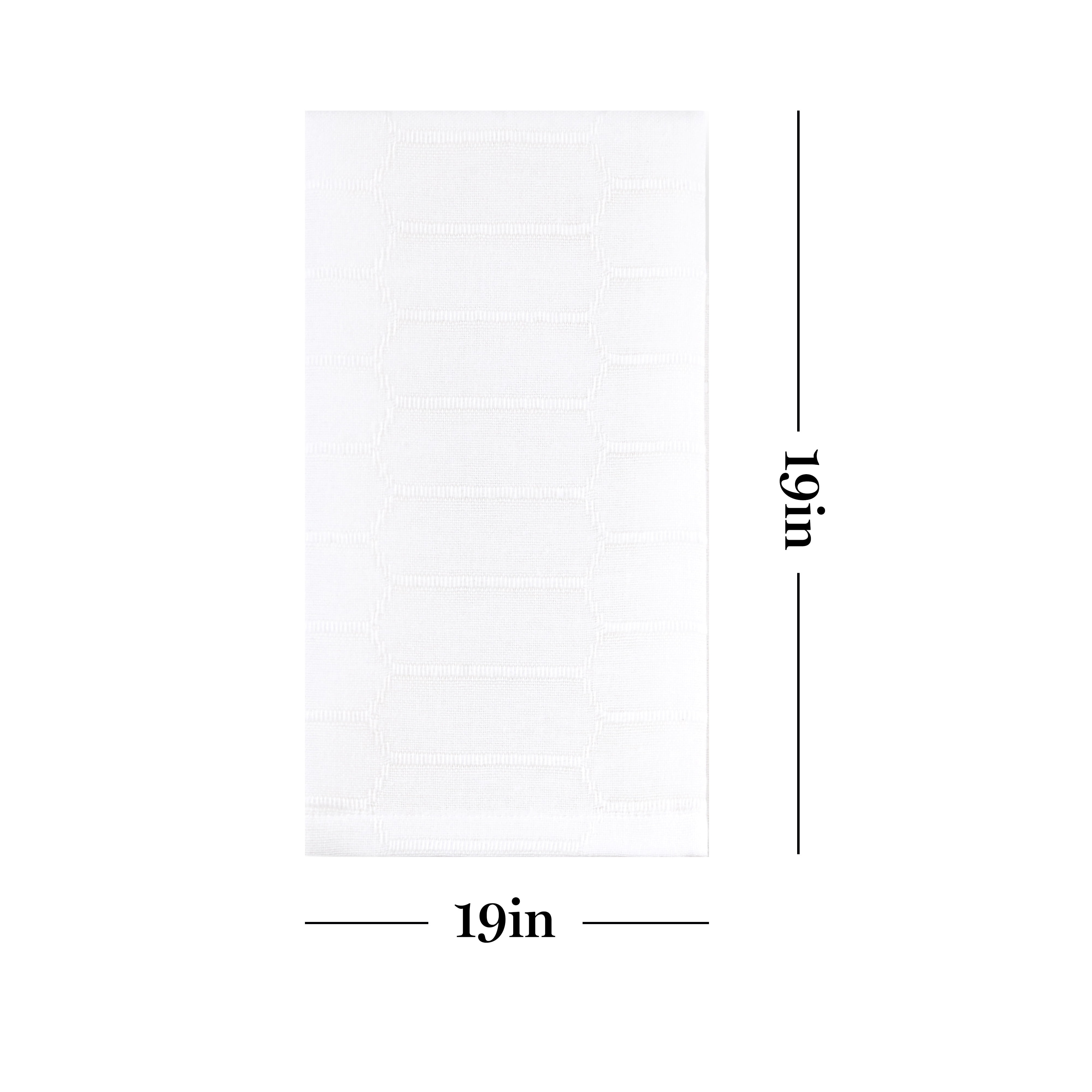 Martha Stewart Honeycomb Modern Farmhouse Napkin 4-Pack Set, White, 19"x19"