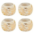 thumbnail image 3 of Saro Lifestyle Napkin Rings With Foil Print Wood Design (Set of 4) Silver Silver, 3 of 5